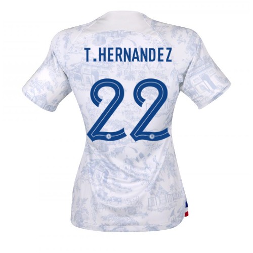 Dámy Fotbalový dres Francie Theo Hernandez #22 MS 2022 Venkovní Krátký Rukáv